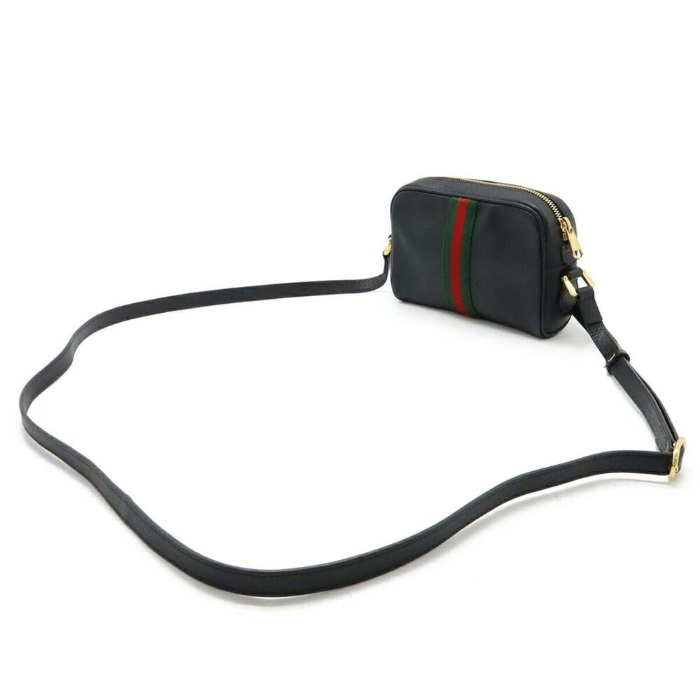 GUCCI Black Leather Pochette Shoulder Bag - Picture 3 of 9